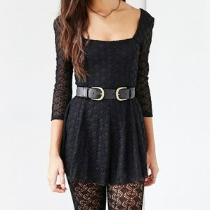 UO Kimchi Blue Black Lace Romper